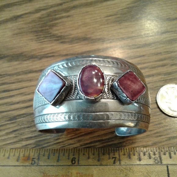 Native American Navajo Spiny Oyster Vintage Bracelet - Picture 7 of 10